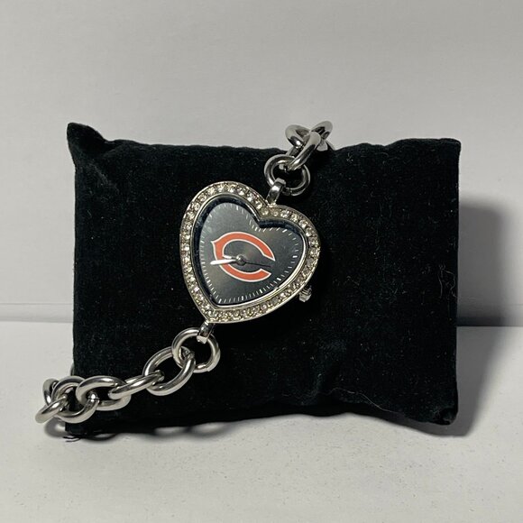 Chicago Bears NFL Heart Stainless-Steel Bracelet Watch by Game Time NEW - Picture 1 of 4